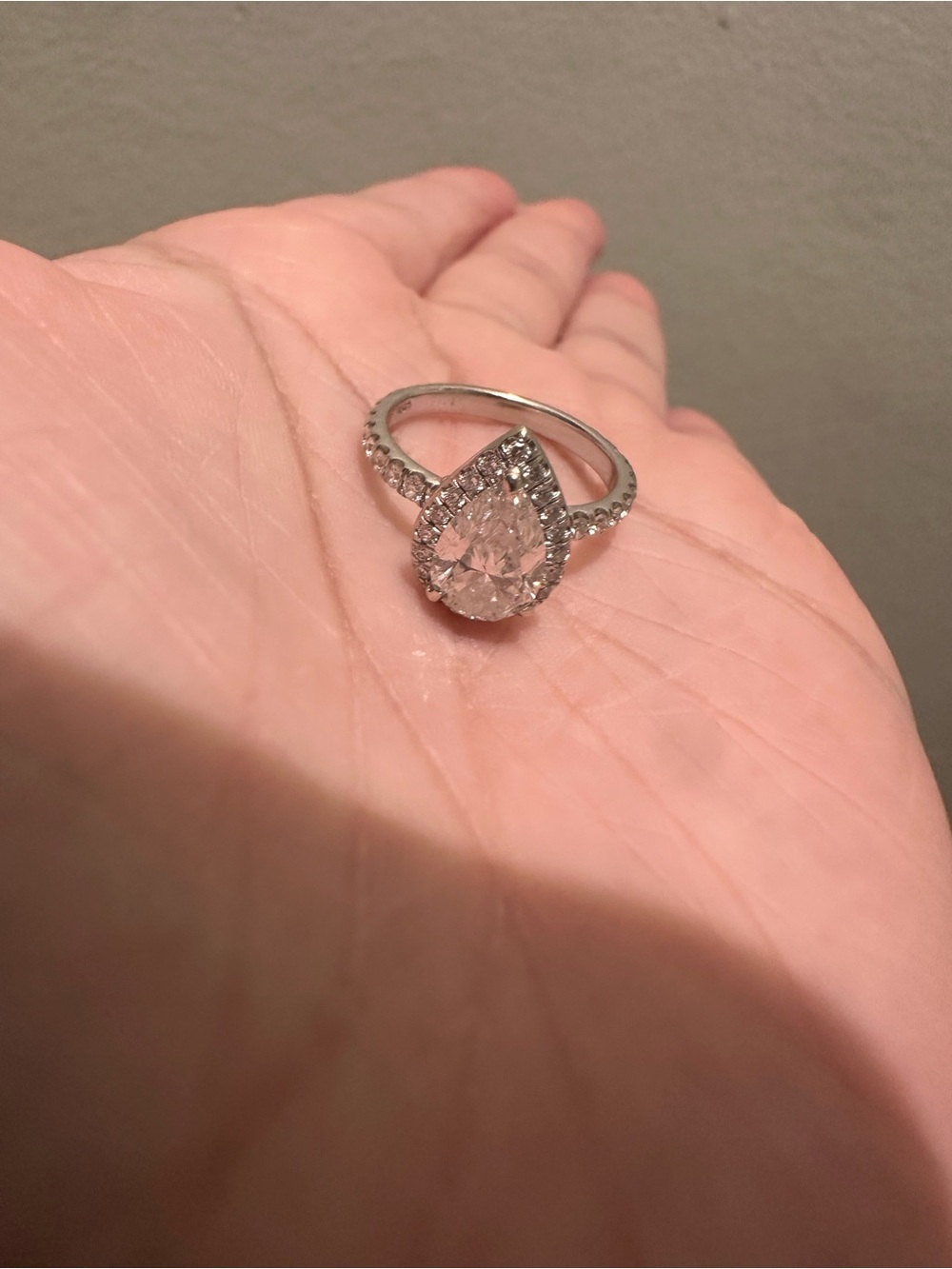 💎 1.41ct Pear Diamond Halo Engagement Ring | GIA 14K White Gold 💎